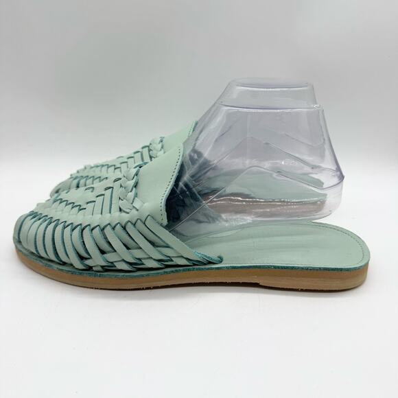 Espiritu Mint Huarache Mule Leather Woven Slip On Sandals Size 10 Boho Comfort - Picture 8 of 12